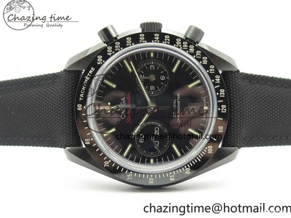 1229 Premium Speedmaster “Dark Side of The Moon” Real Ceramic OMF 1:1 Best Edition on Nylon Strap A 7977